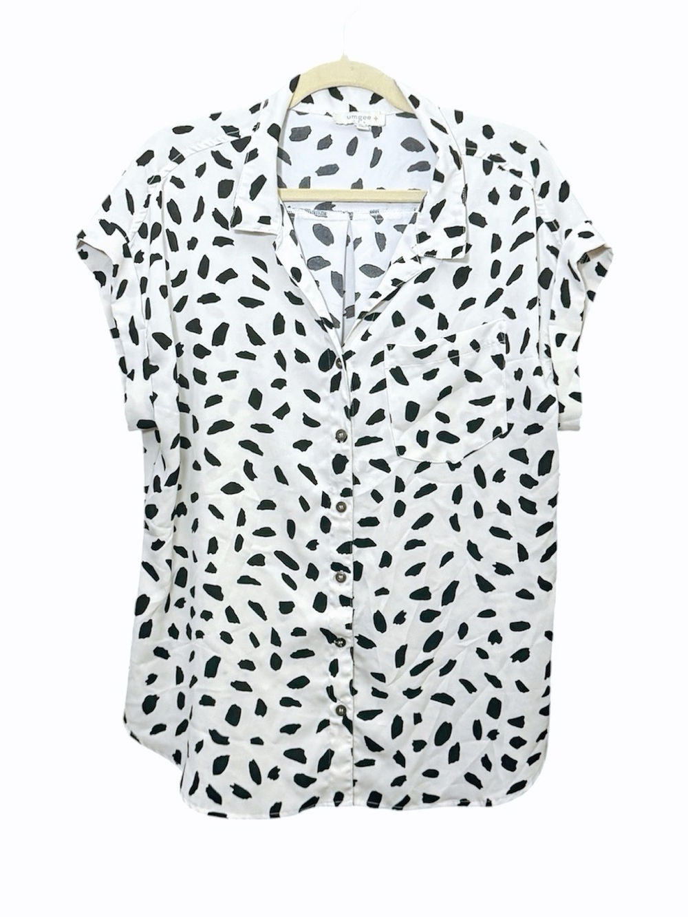 Umgee Abstract Print Button-Down Top – Size XL